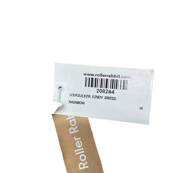 Roller Rabbit Seersucker Lindy Dress Rainbow Stripe Size Medium - Picture 11 of 11